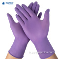 Gants de nitrile jetables colorés